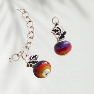 James Avery Enamel Halloween Night Art Glass Charm